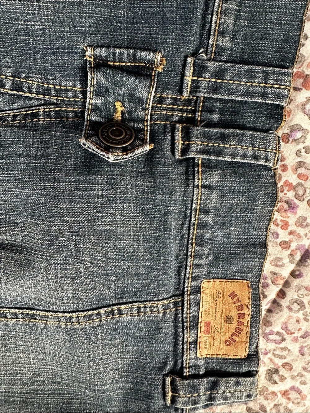 Hydraulic Dark Blue Denim Mini Skirt